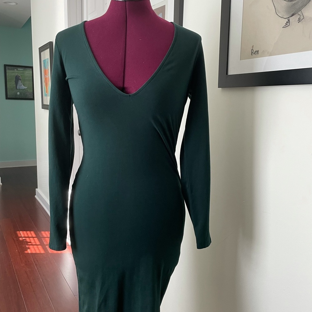 Express v neck spandex green dress small